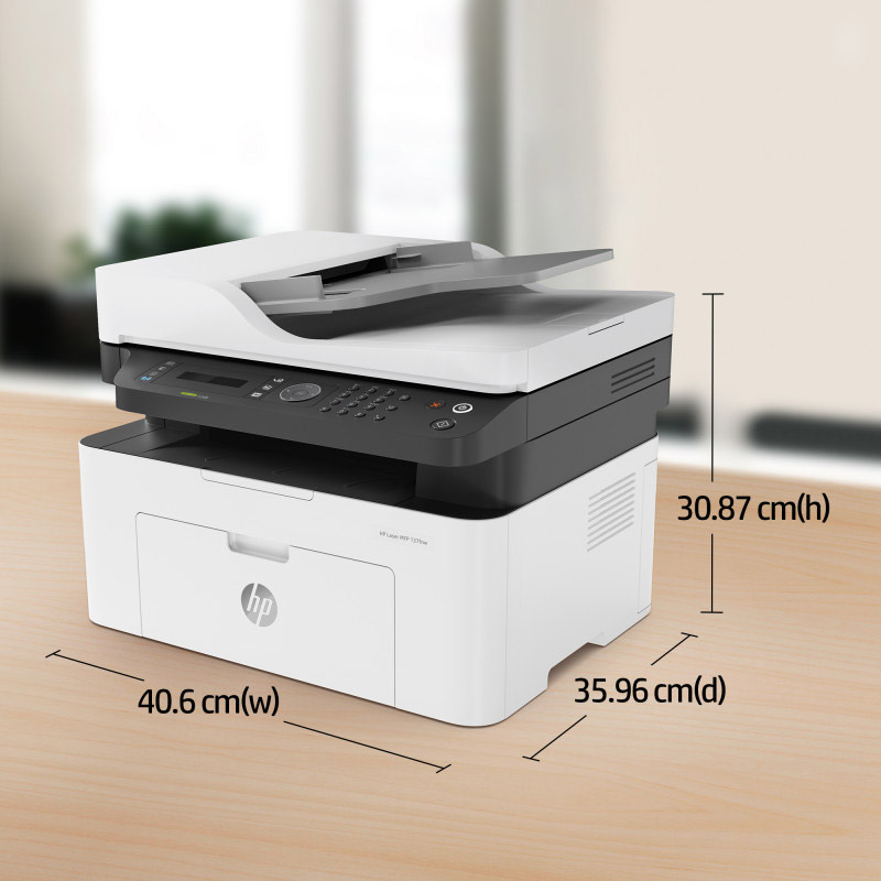 Imprimante HP 137fnw Laser Printer Wifi 4en1 Monochrome 7 imprimante hp laser fnw multifonction a blanc noir zba