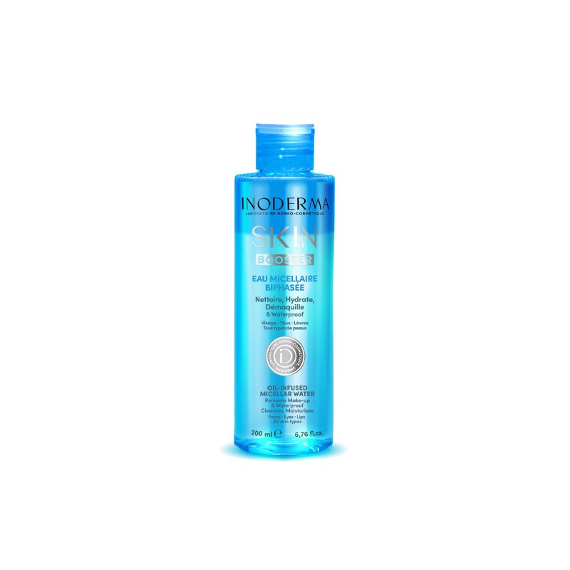 INODERMA EAU MICELLAIRE BIPHASEE SKIN BOOSTER 200 ML 1 inoderma eau micellaire demaquillante biphasee skin booster ml
