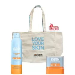 ISDIN FOTOPROTECTOR STICK INVISIBLE SOLAIRE SPF50 10GR+SPRAY SOLAIRE ADULTE SPF 50+ 250ML+SAC DE PLAGE 2026 (OFFERT) 4 isdin fotoprotector stick invisible solaire spf grspray solaire adulte spf mlsac de plage offert