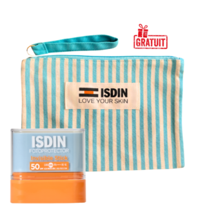 isdin fotoprotector stick invisible solaire spf grtrousse raye bleu offert
