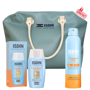 ISDIN PHOTOPROTECTION ECRAN FUSION WATER MAGIC SPF50+ 50ML+SPRAY SOLAIRE ADULTE SPF 50+ 250ML+ SAC DE PLAGE EN VERT (OFFERT) 3 isdin photoprotection ecran fusion water magic spf mlspray solaire adulte spf ml sac de plage en vert offert