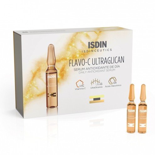 ISDIN ISDINCEUTICS FLAVO-C ULTRAGLICAN SERUM ANTIOXYDANT JOUR 10 UNIDOSES DE 2ML 1 isdinceutics flavo c ultraglican serum antioxydant jour unidoses de ml