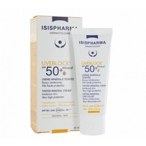 ISISPHARMA UVEBLOCK CREME MINERALE TEINTEE SPF50+ 40ML 3 isispharma uveblock creme minerale teintee spf mineral ml