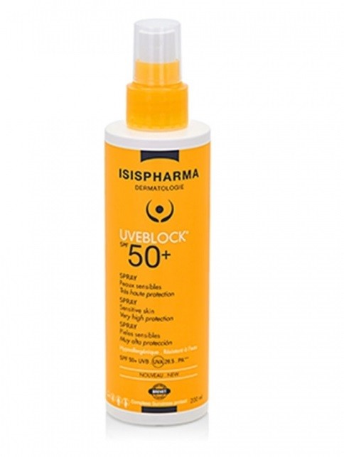 ISISPHARMA UVEBLOCK SPRAY SOLAIRE TRES HAUTE PROTECTION SPF50+ 200ML 1 isispharma uveblock spray solaire tres haute protection spf ml