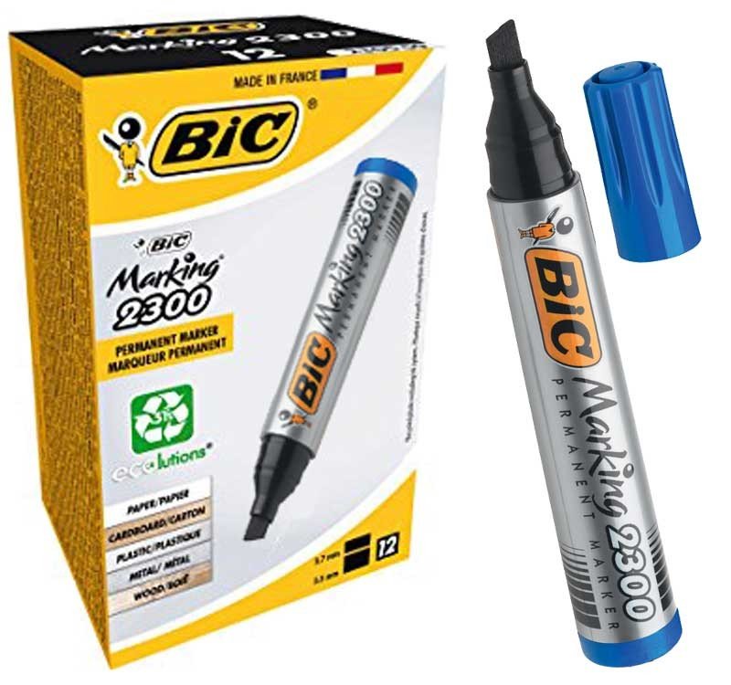 Pack de 12 Marqueurs Permanents BIC Marking 2300 - Bleu 1 jefoie