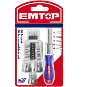 jeu de tournevis cliquet emtop ebst silver