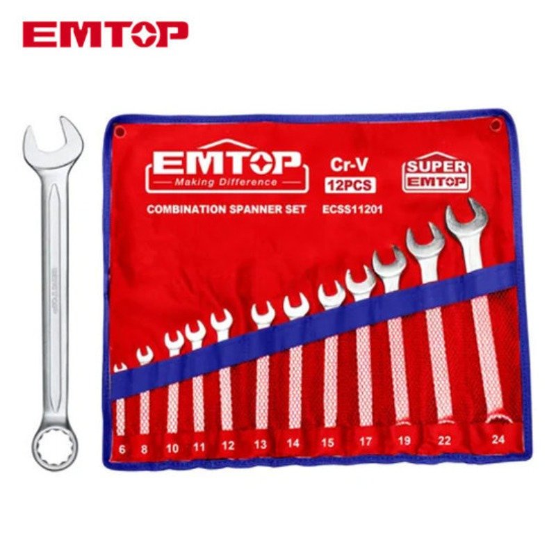 JEU DE 12 CLÉS EMTOP MIXTES 6-24MM - ECSS11201 2 jeu de cl s emtop mixtes mm ecss
