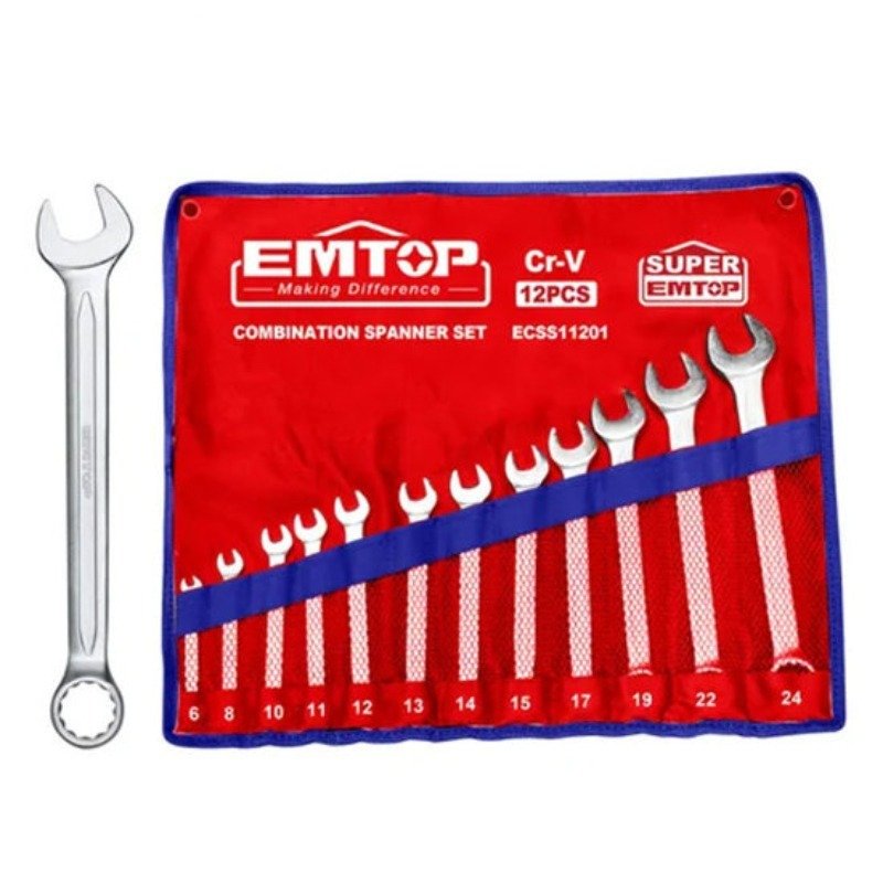 JEU DE 12 CLÉS EMTOP MIXTES 6-24MM - ECSS11201 1 jeu de cl s emtop mixtes mm ecss
