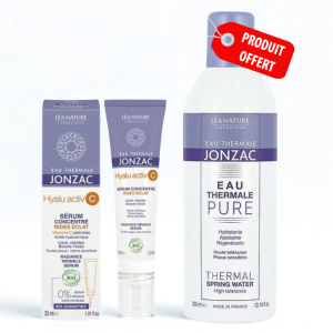 JONZAC HYALU ACTIV C SERUM CONCENTRE RIDES ECLAT 30ML+PURE EAU THERMALE 300ML (OFFERT) 3 jonzac hyalu activ c serum concentre rides eclat mlpure eau thermale ml offert