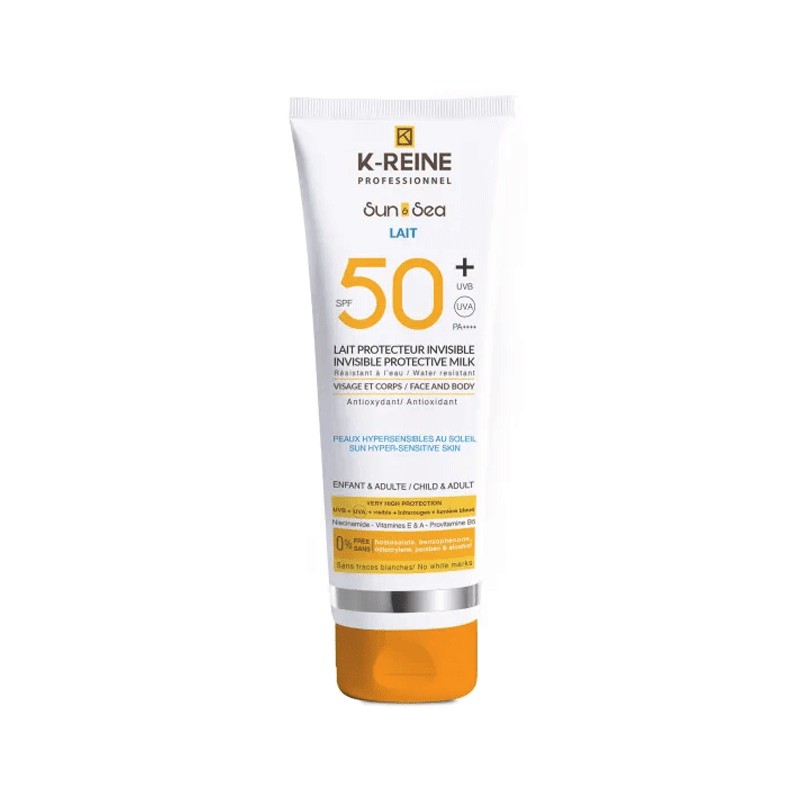 K-REINE LAIT PROTECTEUR INVISIBLE POUR VISAGE ET CORPS SPF50+ 250ML 1 k reine lait protecteur invisible pour visage et corps spf ml