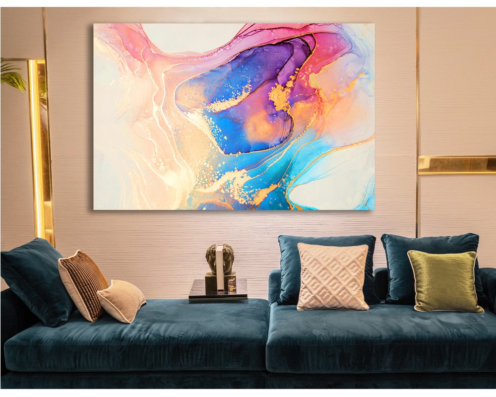 Tableau De Décoration 120 x 80 cm Rose & Bleu (KC004-T2) 5 kc t
