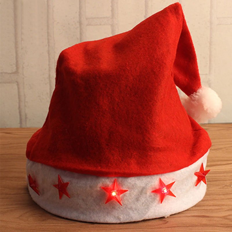 Bonnet de Père Noël Lumineux Pour fête de Noël - Rouge&Blanc 3 km