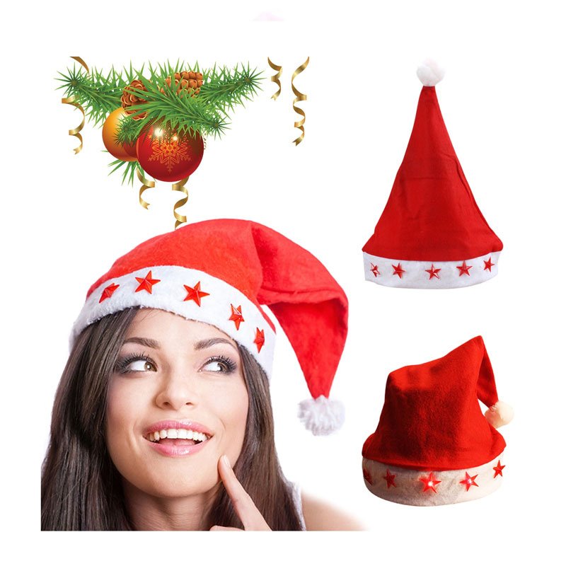 Bonnet de Père Noël Lumineux Pour fête de Noël - Rouge&Blanc 4 km