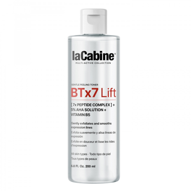 LA CABINE LOTION TONIQUE EXFOLIANTE POUR LE VISAGE BTx7 LIFT 200ML 1 la cabine lotion tonique exfoliante pour le visage btx lift ml