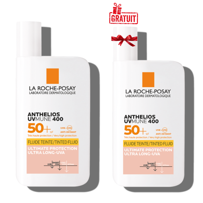 LA ROCHE POSAY ANTHELIOS UVMUNE 400 FLUID TEINTEE SPF50+ 50ML+(LE 2 EME OFFERT) 1 la roche posay anthelios uvmune fluid teintee spf mlle eme offert