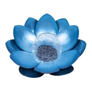 lampe solaire led forever light sunari fls fleur de lotus bleue
