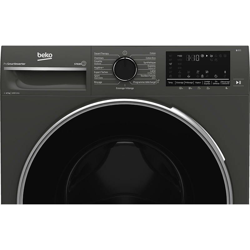 Lave Linge Frontal BEKO B3WFT51242MG 12kg - Gris Foncé 6 lave linge frontal beko bwftmg kg gris fonce