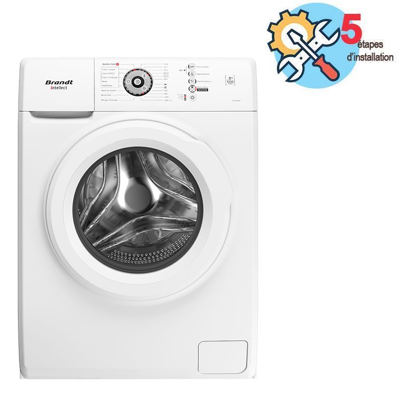 Lave Linge Frontal BRANDT BAL82WW 8 Kg - Blanc 1 lave linge frontal brandt balww kg blanc h