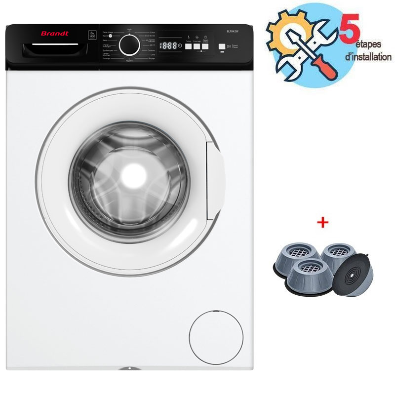 Lave Linge Frontal BRANDT BLF842W 8kg - Blanc 1 lave linge frontal brandt blfw kg blanc