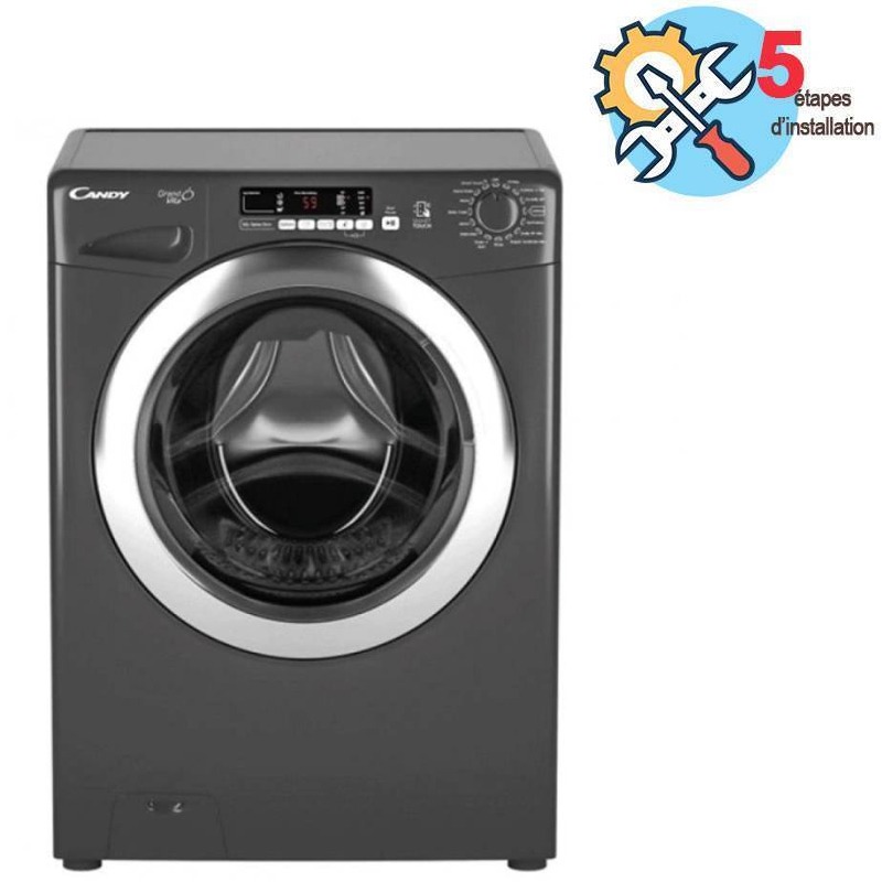 Lave Linge Frontal CANDY GVS149DC3R-80 9 Kg - Silver 1 lave linge frontal candy gvsdcr kg silver g