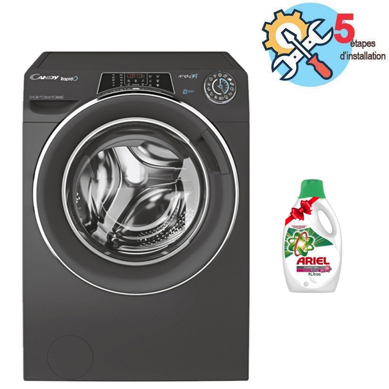 Lave Linge Frontal Inverter CANDY Rapido RO1411DMCRT 11 Kg - Silver 1 lave linge frontal candy rapido rodmcrt kg silver a