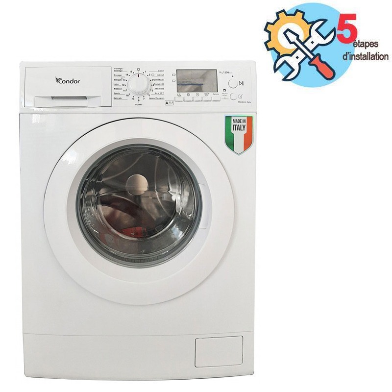 Lave linge Frontal CONDOR CON-F912D 9Kg - Blanc 1 lave linge frontal condor con fd kg blanc g