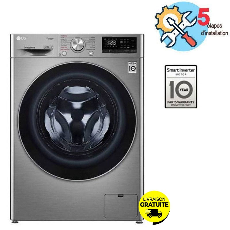 Lave Linge Frontal LG F4R5VYG2T 9 KG - Silver 1 lave linge frontal lg frvygt kg silver v