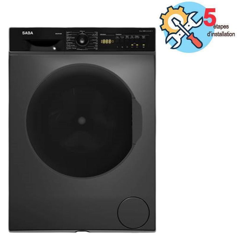 Lave linge Frontal SABA ML0914DX 9kg - Dark Silver 1 lave linge frontal saba mldx kg dark silver