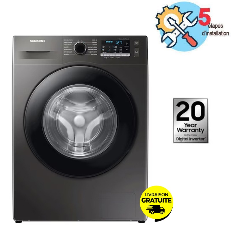 Lave Linge Frontal SAMSUNG WW90TAO46AX1MF Eco Bubble 9Kg - Silver 1 lave linge frontal samsung wwtaoaxmf eco bubble kg silver s