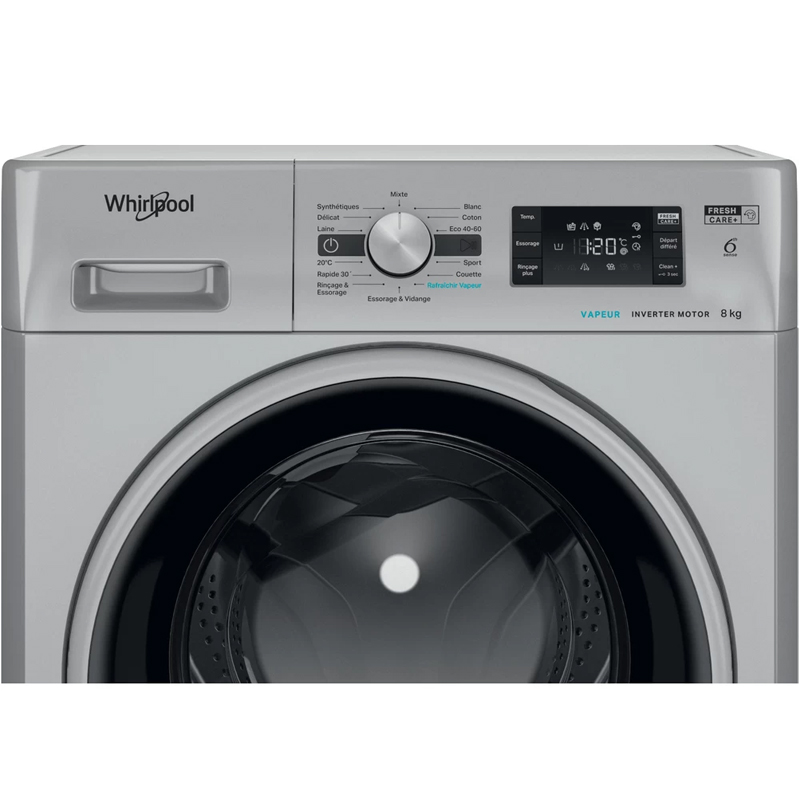 Lave linge Frontal WHIRLPOOL FFWB8248SBS-VNA 8kg 4 lave linge frontale whirlpool ffwbsbs vna kg silver