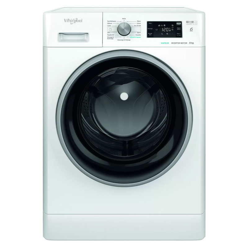 Lave linge Frontal WHIRLPOOL FFWB8248WBS-VNA 8kg + Det 2.5L + 1L 3 lave linge frontale whirlpool ffwbwbs vna kg blanc