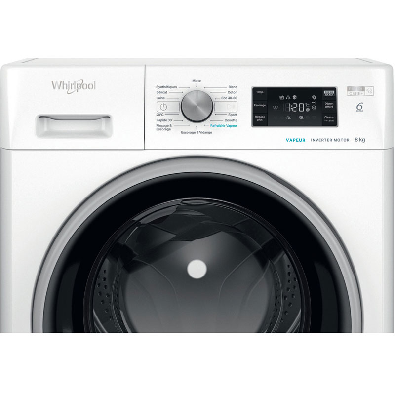 Lave linge Frontal WHIRLPOOL FFWB8248WBS-VNA 8kg + Det 2.5L + 1L 4 lave linge frontale whirlpool ffwbwbs vna kg blanc
