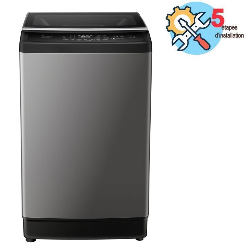 Lave linge Top HISENSE WT3K1423UT 14kg - Silver 1 lave linge top hisense wtkut kg silver