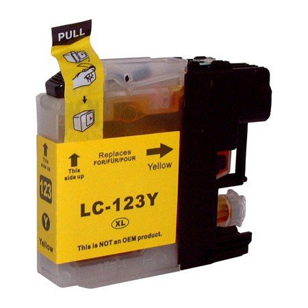 Cartouche Jet d'Encre Adaptable Brother LC123Y - Jaune 1 lc y a