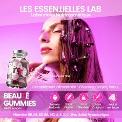 LES ESSENTIELLES LAB BEAUTE GUMMIES FRUITS ROUGES BT/60 7 les essentielles lab beaute gummies fruits rouges bt