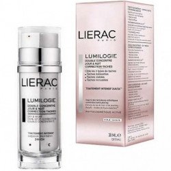 LIERAC LUMILOGIE DOUBLE CONCENTRE DEPIGMENTANT 30ML (2*15ML) 2 lierac lumilogie double concentre jour nuit correction taches