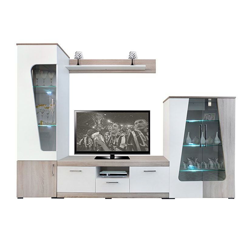 Meuble TV Living SOTUFAB Nevada - Chêne Brut & Blanc 1 livcb bc