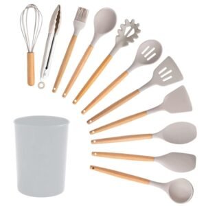 lot de ustensiles de service en silicone blanc