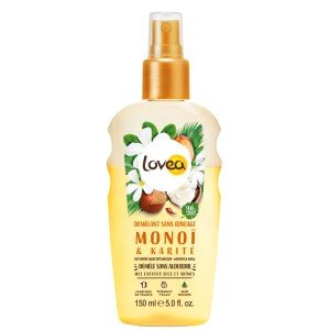 LOVEA DEMELANT SANS RINCAGE MONOI & KARITE CHEVEUX SECS ET ABIMES 150 ML 3 lovea demelant sans rincage monoi karite cheveux secs et abimes ml