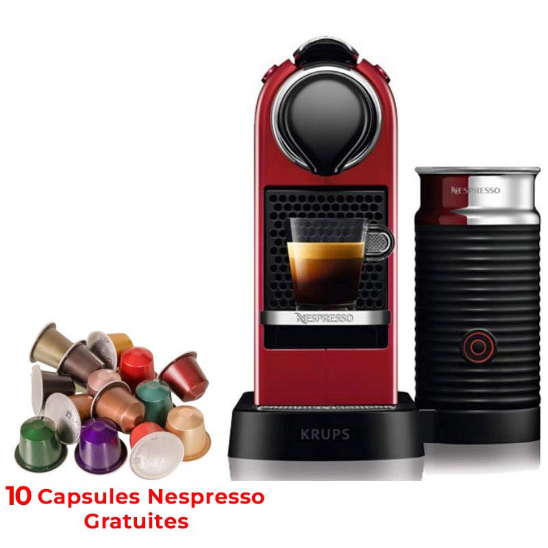 Machine à Café NESPRESSO CITIZ&MILK C123 - Rouge 1 machine caf nespresso citiz milk c rouge capsules