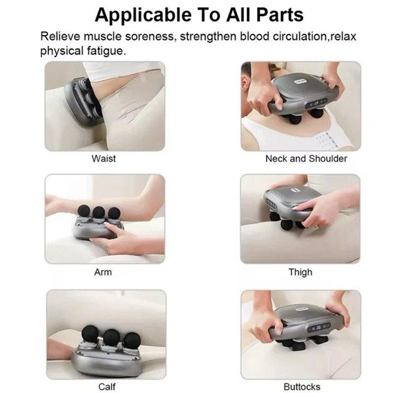 Massage Gun Multifonction à 4 Têtes - Blanc 3 massage gun multifonction a tetes blanc