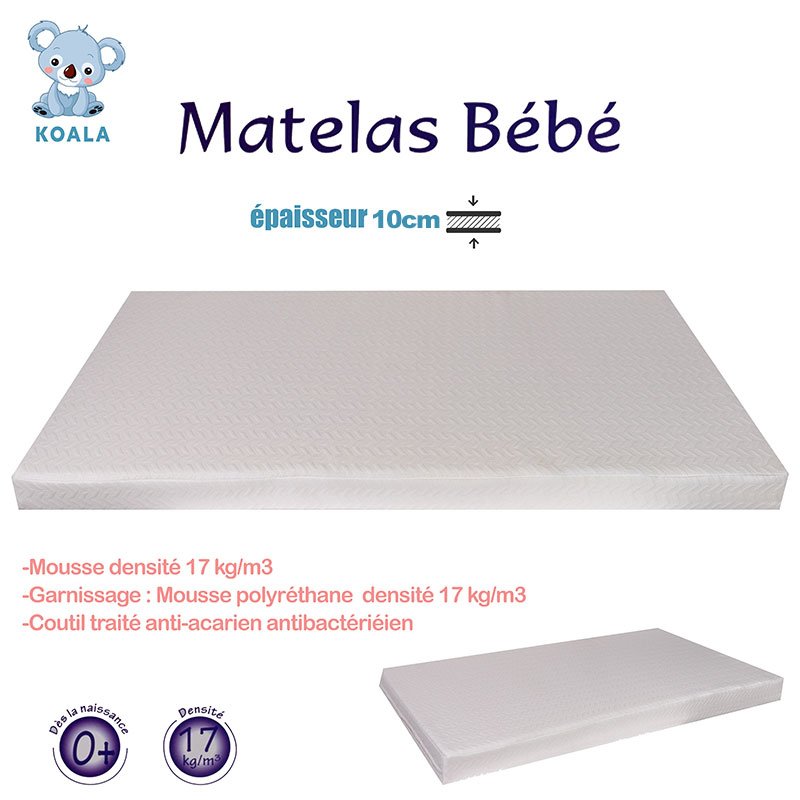 Matelas En Mousse KOALA 120 x 60cm Avec Epaisseur 10 cm 2 matelas en mousse koala x cm avec epaisseur cm