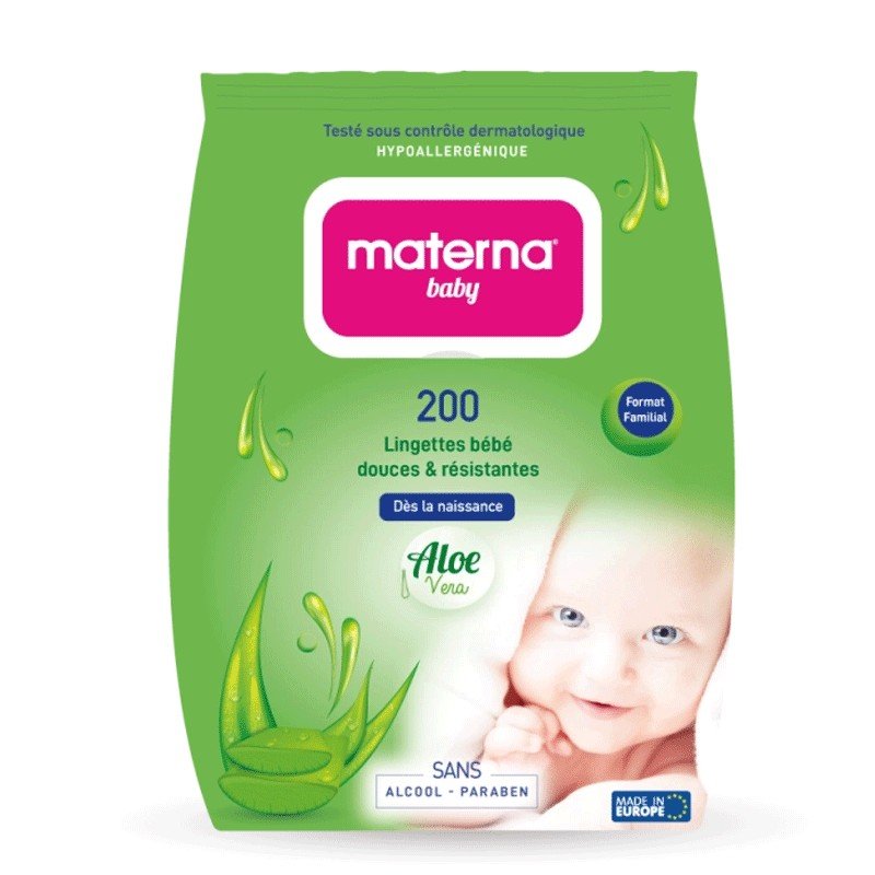 MATERNA LINGETTES BEBE BT/200 1 materna lingette bebe bt