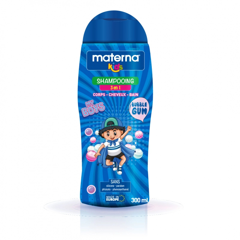 MATERNA SHAMPOOING 3EN1 KIDS BUBBLE GUM 300ML 1 materna shampooing en kids bubble gum ml