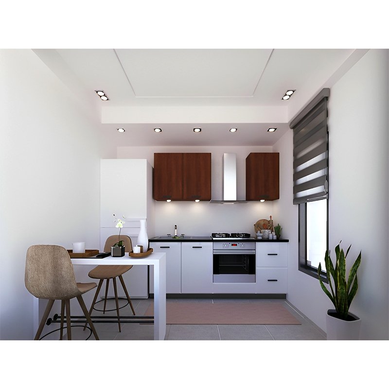 Meuble De Cuisine BONBON 5 Éléments Avec Plan De Travail - Blanc/Chéne 2 meuble de cuisine bonbon l ments avec plan de travail blanc ch ne