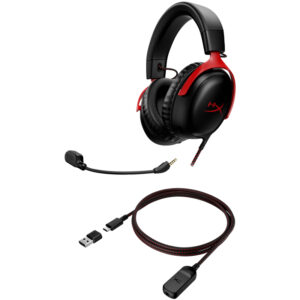 micro casque filaire gamer hyperx cloud iii noir rouge