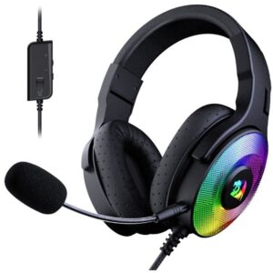 micro casque gamer filaire redragon pandora h rgb noir