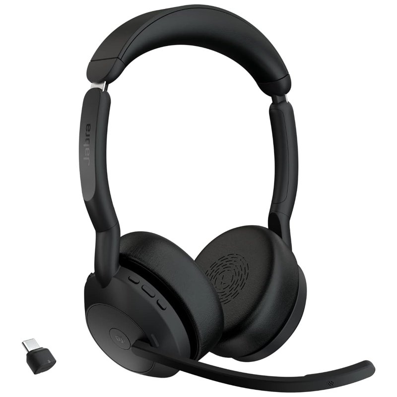 Micro Casque Sans Fil JABRA EVOLVE2 55 MS USB-A - Noir 1 micro casque sans fil jabra evolve ms usb a noir