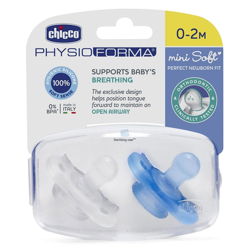 Micro Sucette CHICCO 0-2M - Bleu 2 micro sucette chicco m bleu