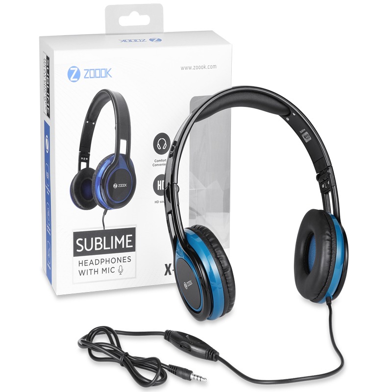 Micro Casque Filaire ZOOOK Sublime - Noir & Bleu 2 micro casque filaire zoook sublime noir bleu